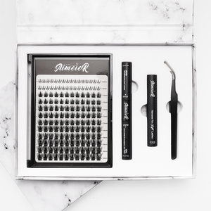 Kit de Extensiones de Pestañas de Pelo Sintético Sin Nudos, Hechas a Mano, en Racimos Individuales, con Adhesivo y Sellador - Product Image 5