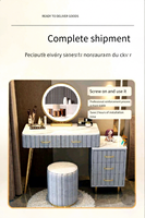 Vente d'usine, coiffeuse pour le maquillage, miroir éclairé LED, coiffeuse en MDF, coiffeuse moderne, table de maquillage, beauté, chambre à coucher, maison