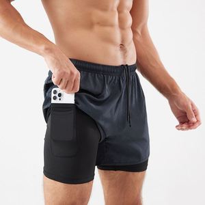 Pantaloncini da allenamento Fitness da donna da 5 "ad asciugatura rapida da allenamento per sport pantaloncini da ginnastica da uomo 2 in 1 con fodera - Product Image 4
