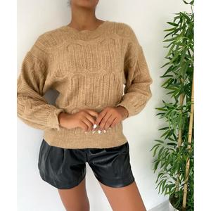 เสื้อสเวตเตอร์ถักลายด้านหลัง รุ่น 848 - สีน้ำตาล - Product Image 3