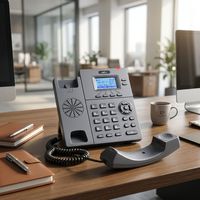 Teléfono VoIP de Escritorio SIP-T780PGN, Teléfono SIP Gigabit PoE, 2 Cuentas SIP, Pantalla LCD Retroiluminada, Teléfono para Centro de Llamadas Sin Adaptador de Corriente