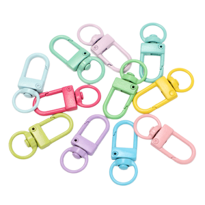 Colorful <b>Plastic</b> Carabiner Keychain Clips 10pcs Universal Use Pastel Tone <b>Hooks</b> - Product Image 1