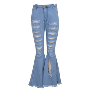 S-3XL <span class=keywords><strong>2022</strong></span> automne Boutique dames pleine longueur cloche bas jean déchiré trou femmes <span class=keywords><strong>classique</strong></span> Denim Flare <span class=keywords><strong>pantalon</strong></span> - Product Image 6