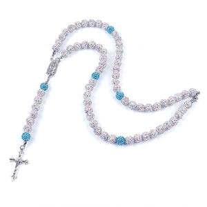 Kalung rosario kustom kalung bisbol Bling Bling Discoball keramik lembut kualitas tinggi enam lapis - Product Image 4