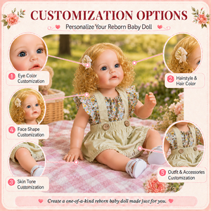BAkwbwBY Bambola Reborn Realistica da 20 Pollici con Capelli Biondi Ricci, Corpo Interamente in Vinile, Realizzata a Mano in Silicone - Product Image 4