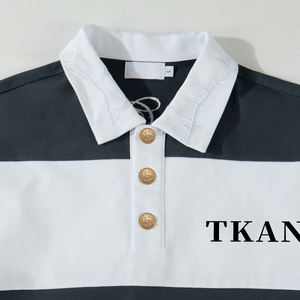 TKAN163 Venta al por mayor Hombre Ropa 260Gsm Peso pesado Rugby Jersey Alta calidad Personalizar Unisex Rayas tradicionales Camisa de punto - Product Image 4