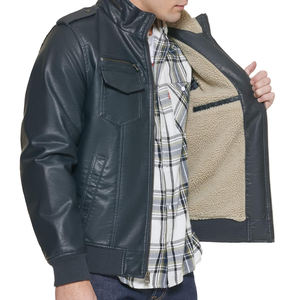 2025 nueva llegada chaqueta de cuero genuino con logotipo personalizado para hombres tela de lona para la temporada de primavera al por mayor - Product Image 4
