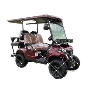 4 Seat Motorized Electric Utility Golf Cart with long cargo box