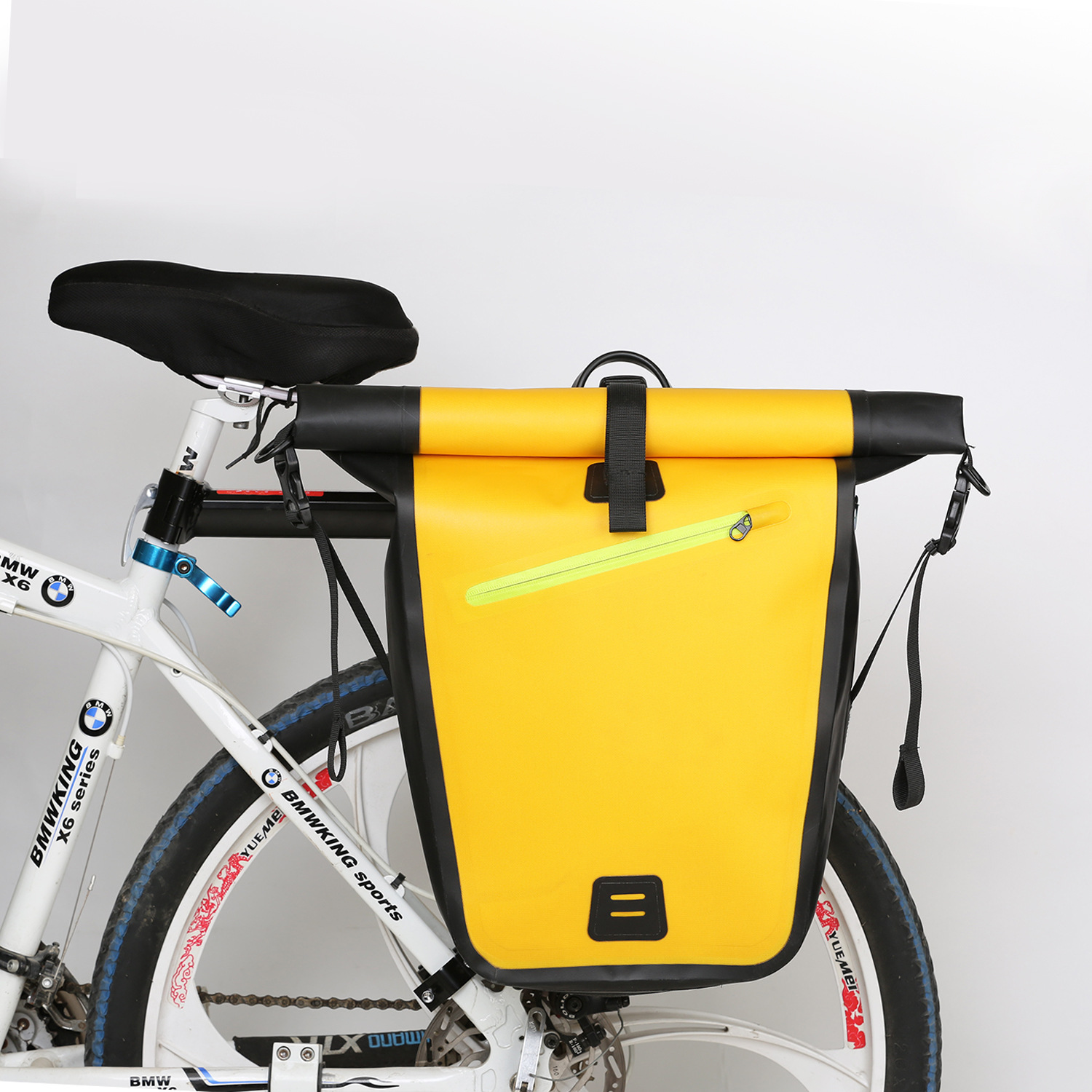 Borsa da trasporto personalizzata riflettente impermeabile pieghevole per bicicletta borsa da trasporto borsa da sella borsa da sella borsa da bici borsa da viaggio abbastanza