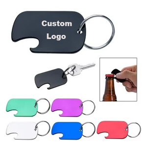 <b>Custom</b> Personalized Logo Printed Laser Printed Aluminium Alloy Beer Bottle Opener Keychain <b>Dog</b> <b>Tag</b> Key Ring - Product Image 1