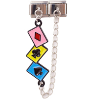 Bracelet à breloques italien tendance, style mode, DIY, cartes à jouer (Poker, Pique, Cœur, Blocs), en acier inoxydable 304, module 9mm * 10mm