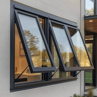 Fenêtre à auvent à suspension supérieure en aluminium hermétique et anticorrosion pour la rénovation des chambres et cuisines de villas