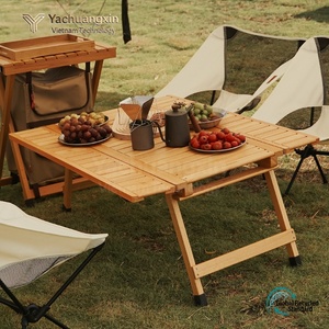 Wood <b>Folding</b> Picnic <b>Table</b> with Carry Case Portable Outdoor Camping <b>Dining</b> <b>Table</b> Lightweight Solid Wood Construction - Product Image 5