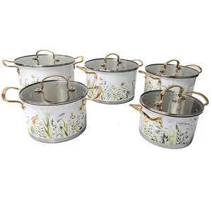 Stainless Steel Cookware Sets with Steel Handle and Lid Pots and Pans for Cooking