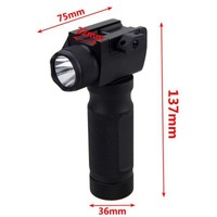Lampe torche tactique LED de haute qualité avec laser rouge, charge rapide, 200 lumens, fixation sur base de 20 mm, avec poignée