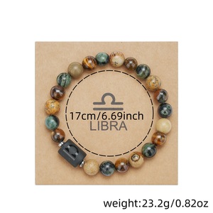 Set de Pulseras de los Doce Signos del Zodiaco, Piedras Naturales, Unisex, Hechas a Mano, Joyería con Cuentas, Regalo, Diseño Geométrico de Constelaciones, Origen Yiwu - Product Image 4