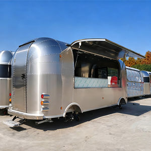 Chariot de vente ambulant à 4 roues en acier inoxydable pour la crème glacée, la restauration rapide, le café infusé à la main, utilisation en extérieur avec capacité personnalisable - Product Image 1