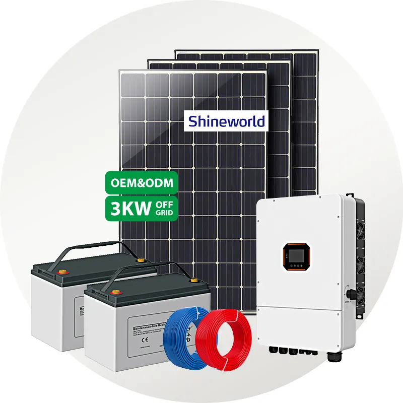 Shineworld năng lượng mặt trời Powered Máy phát điện 3000 Watt năng lượng mặt trời hệ thống năng lượng 2500wh pin di động trạm