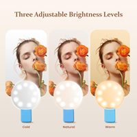 Mini Lumière Annulaire LED Réglable et Rechargeable USB, Lampe d'Appoint de Luminosité pour Maquillage, pour Smartphone Ordinateur, Cadeaux Promotionnels