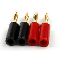 Connecteur banane 4mm noir rouge plaqué or Terminal isolé Haut-parleur Fiche banane Jack