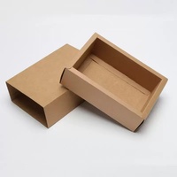 Boîte à tiroir pliable personnalisée en papier kraft avec fenêtre en PVC dépoli transparent pour savon, artisanat, cadeaux, emballage – Plusieurs tailles disponibles