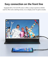 Écran portable triple 15,6 pouces Type-C USB-C tactile pour jeux, double écran externe, extension triple, deuxième écran pour ordinateur portable et téléphone