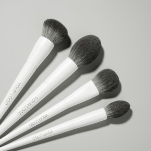 YM alta qualità Custom 15 pezzi manico in legno Set di pennelli per il trucco forma piatta per il viso correttore Eyeliner sopracciglia Cruelty-Free Vegan - Product Image 3