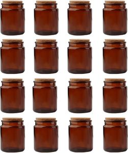 200ml 8oz Amber Green Clear Glass Candle Jar with Cork <b>Lid</b> Reusable Eco-Friendly Christmas Candle Vessel on Sale - Product Image 3