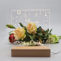 Cadeau personnalisé nom personnalisé 3D lampe de table en acrylique gravée au laser veilleuse en bois acrylique pour le bricolage