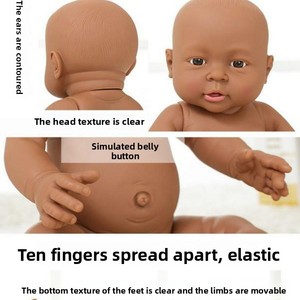 Nuevas Muñecas Bebé Reborn Negras de 50CM, Muñecas Afroamericanas de Vinilo, Muñecas de Silicona sin Ropa - Product Image 6