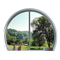 Fenêtres fixes en verre trempé double vitrage rondes de style moderne Sunnysky, taille personnalisée, sécurité accrue