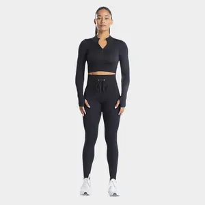Custom Logo Free Sample Gym Fitness Sets Seamless Legging Bra Pants Workout Clothing Set Yoga Sportswear Training Wear For Women