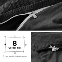 Ensemble de literie 3 pièces en gaze de polyester gaufré très grand ensemble de housse de couette en fausse mousseline d'hiver