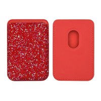 Étui de protection en cuir magnétique avec porte-cartes pour Apple iPhone 18 17 16 15 Air, orné de paillettes brillantes et de cristaux