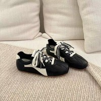 Nouvelles baskets décontractées 2026 pour femme, style color block, en cuir souple, légères, à semelle souple, pour le sport