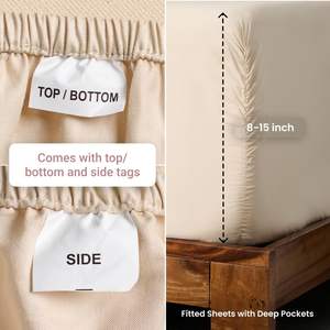 Juego de Sábanas Weddingly Supima Cotton King de 4 Piezas, 100% Algodón Americano, 15 Pulgadas de Profundidad, Sin Arrugas - Product Image 5