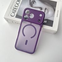 Étui magnétique effet peau pour iPhone 15 14 Pro Max, finition mate semi-transparente, coque de luxe avec protection précise de l'objectif