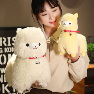 Fábrica personalizada OEM Linda Alpaca rosa con campana de peluche de juguete 25/35cm Llama suave juguete personalizado juguetes de peluche decoración de la granja del hogar - Product Image 5