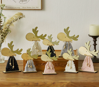Ornements de wapiti en bois de Noël Ornements de fenêtre Cadeaux Décorations de renne de Noël