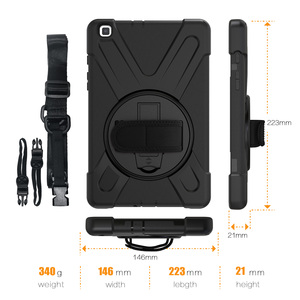 Étui pour tablette Samsung Tab A11 X130 A9 A7Lite T220 T290 P200 T307 T390 Active 3 T570 X306 avec bandoulière et support en silicone - Product Image 5