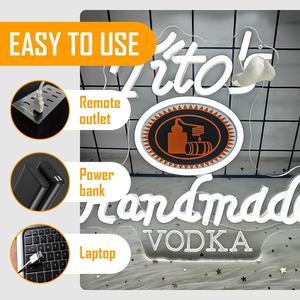 Señal de luz de neón LED regulable personalizada para cerveza, <span class=keywords><strong>Vodka</strong></span>, Club de negocios, fiesta, <span class=keywords><strong>Bistro</strong></span>, garaje, hombre, cueva, decoración de pared, IP65 para paisaje - Product Image 3