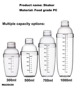 1000ml Cuisine Champagne Boisson Mélangeur Shaker <span class=keywords><strong>Bouteille</strong></span> Bar Barman Outil Jus De Fruits Mélange Tasse PC Plastique <span class=keywords><strong>Martini</strong></span> Cocktail Shaker - Product Image 2