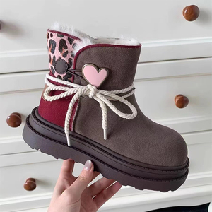 Stivali invernali all'ingrosso con punta larga per donna stivali stile moda personalizzati con Logo di cotone scarpe calde da donna stivali da neve - Product Image 5