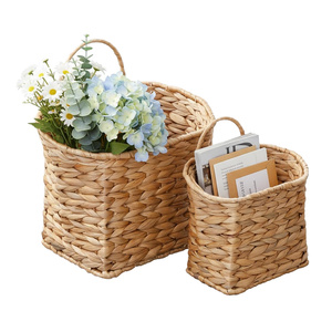 Artex Hai Nam Water Hyacinth Square Hanging Big Beer Basket with 4 Side Handle Bottle <b>Crate</b> - Product Image 1