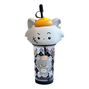 Gobelet en plastique Zuo Mu Pleasant Goat 500 ml réutilisable avec paille pour enfants, cadeau Printemps 2025 - Product Image 3