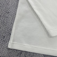T-shirt gaufré pour homme TS4153, doux, respirant, thermique, manches longues, 100% coton, col en V, tricoté gaufré