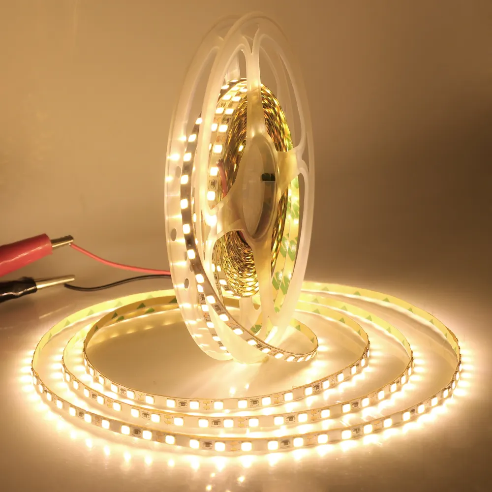 12V 2835 Led Strip 4Mm Slanke Strip Ip20 Niet-Waterdichte 120Leds/M 5M/Roll Led Strip Wit/Warm Wit Wit Pcb