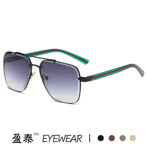 G Brand Men's Metal Frame <b>Gradient</b> <b>Sunglasses</b> UV400 Protection Fashionable Design for Outdoor Use - Product Image 1