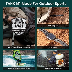 2025 Tank <span class=keywords><strong>M1</strong></span> Ngoài Trời Thông Minh Đồng Hồ 5ATM IP69K Không Thấm Nước 50 Ngày Tuổi thọ Pin HR Màn Hình Rugged Smartwatch Tập Thể Dục Tracker - Product Image 4
