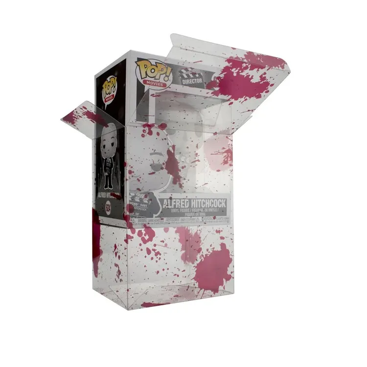 Blood Splatter Funko Pop Protectorビニールフィギュアロックタブシールドケースアクリル6インチプラスチックケース厚いソフトDロックポータブルボックス